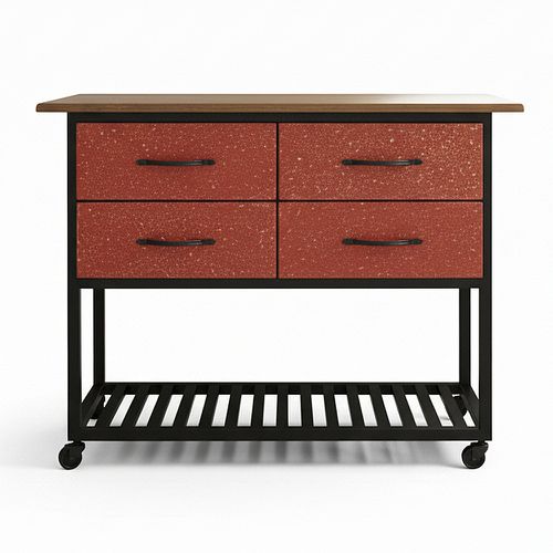 Aparador Gaveteiro Laranja e Preto - DBV6305 - OFICINA DE AGOSTO