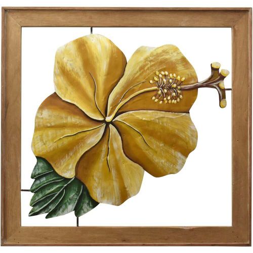 Quadro Vazado Pequeno de Hibisco Amarelo - 89 cm x... - OFICINA DE AGOSTO