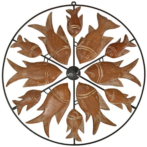 Painel Vazado Mandala com Esculturas de Peixes - ... - OFICINA DE AGOSTO