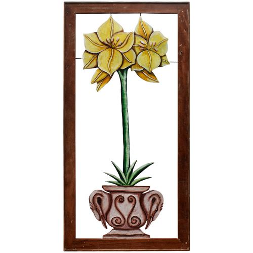 Quadro Vazado Grande de Amarílis Amarela - 5495 - OFICINA DE AGOSTO