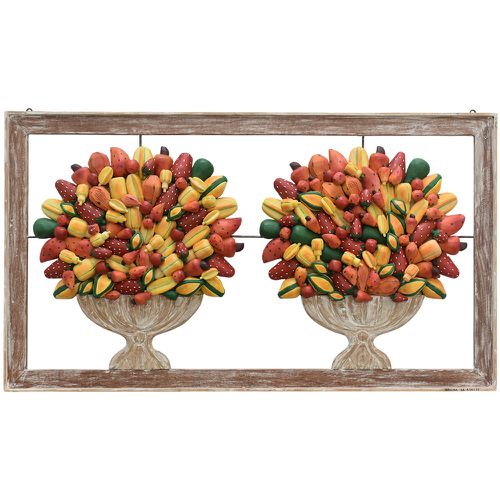Quadro Vazado de Ânforas Duplas com Frutas Variada... - OFICINA DE AGOSTO