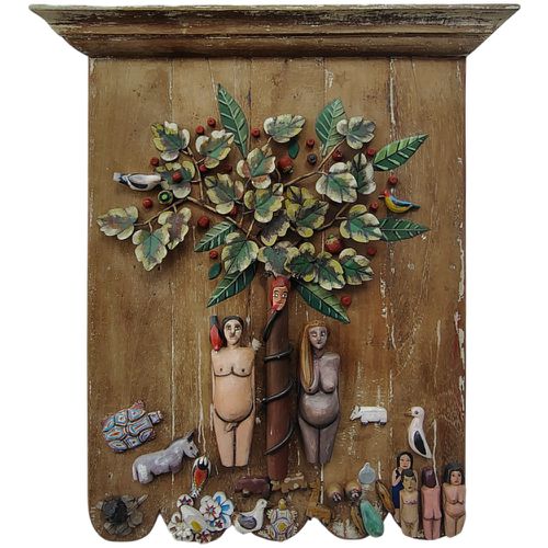 Painel Talha Adão e Eva com Esculturas - MG0000 - OFICINA DE AGOSTO