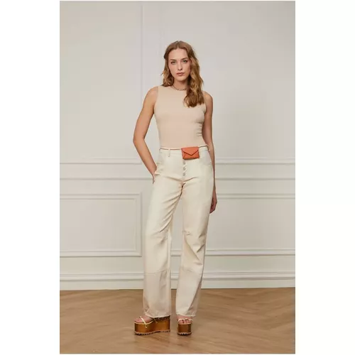 Calça Like Leather Com Recortes Animale Jeans - 25... - Ouseup Moda Feminina Multimarcas