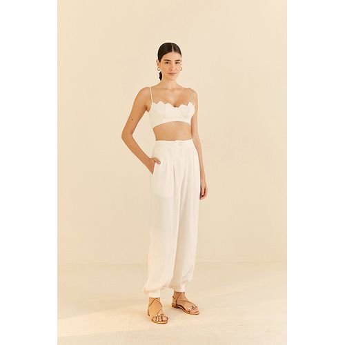 Calça Cenoura Pregas Farm - 320768OFFWHITE - Ouseup Moda Feminina Multimarcas