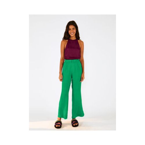 Calça Flare Cetim Farm - 315773VERDE - Ouseup Moda Feminina Multimarcas