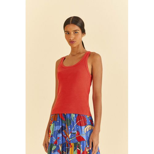 Regata Básica Rib Farm - 318615VERMELHO - Ouseup Moda Feminina Multimarcas