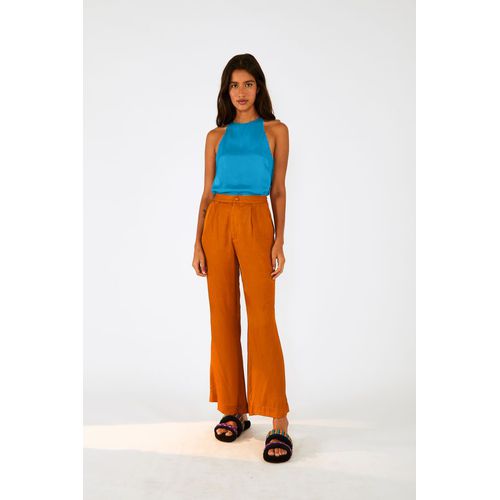 Regata Cropped Cetim Farm - 315891AZUL - Ouseup Moda Feminina Multimarcas