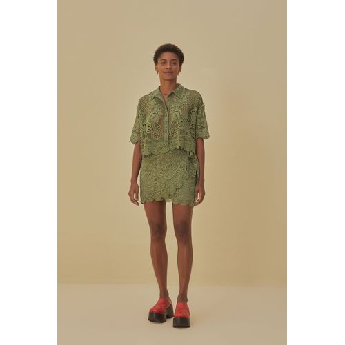 Camisa Cropped Guipire Praia De Rio Farm - 323222 - Ouseup Moda Feminina Multimarcas