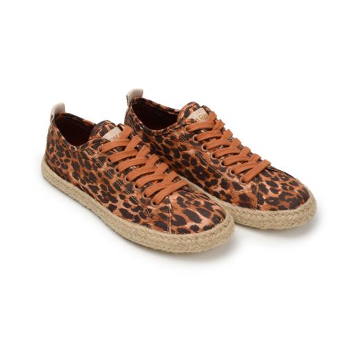 Tênis Chamego Onça Leopardo Bege Camurça Farm - 11... - Ouseup Moda Feminina Multimarcas