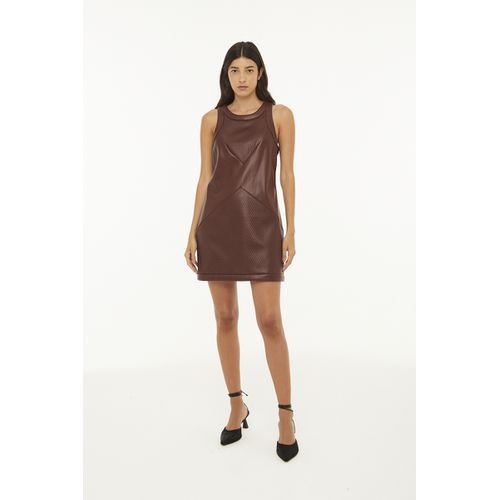 Vestido Like Leather Curto Perfurado Animale Jeans... - Ouseup Moda Feminina Multimarcas