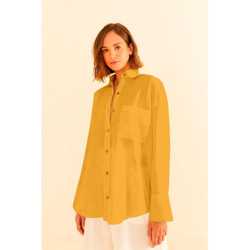 Camisa Algodão Básica - 326080AMARELO - Ouseup Moda Feminina Multimarcas