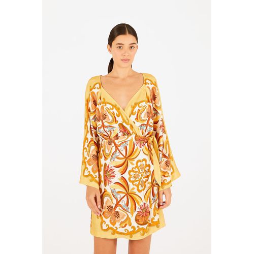 Vestido Curto Lenço Amazônia Chic Amarelo Farm - 3... - Ouseup Moda Feminina Multimarcas
