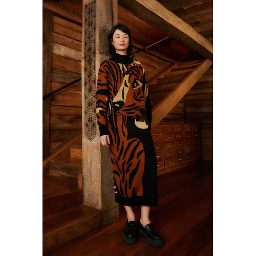 Vestido Tricot Tigre da Noite Farm - 326697 - Ouseup Moda Feminina Multimarcas