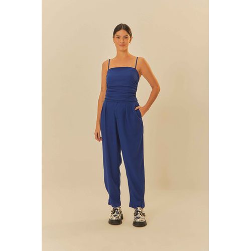 Calça Cenoura Pregas Farm - 326857AZUL - Ouseup Moda Feminina Multimarcas