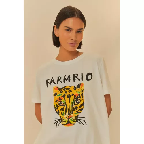 T-shirt Fit Farm Rio Onça Farm - 332835 - Ouseup Moda Feminina Multimarcas