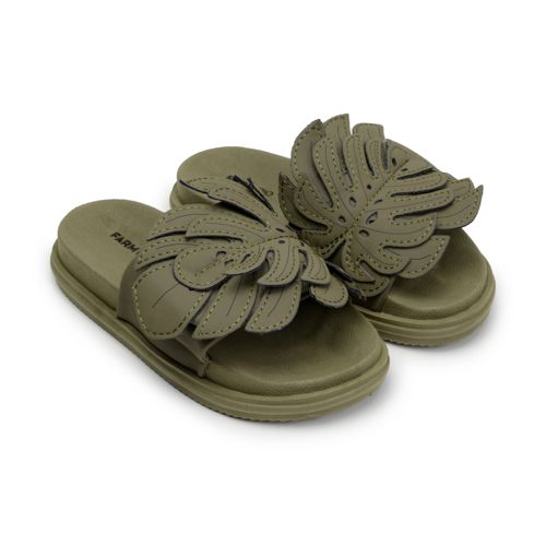 Sandália Slide Monstera Verde Me Leva Farm - 052.2... - Ouseup Moda Feminina Multimarcas