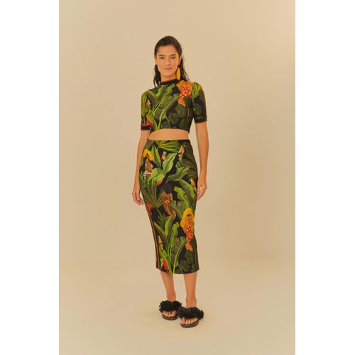 Saia Midi Beleza Tropical Farm - 331494 - Ouseup Moda Feminina Multimarcas