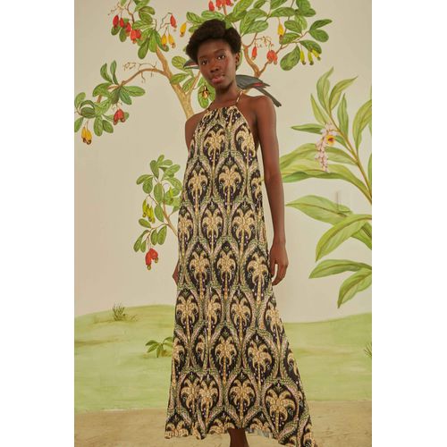 Vestido Plissado Camafeu Tropical Farm - 330205 - Ouseup Moda Feminina Multimarcas