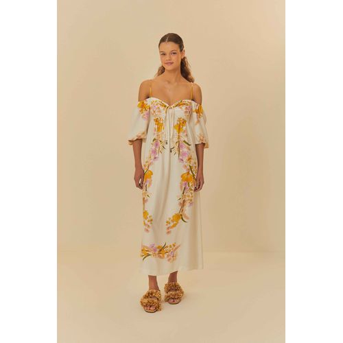 Vestido Longo Flor Do Campo Localizado Farm - 3300... - Ouseup Moda Feminina Multimarcas