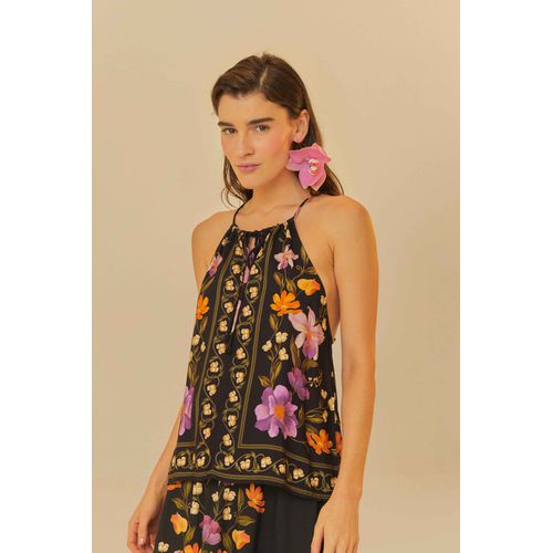 Regata Alcinha Borboleta Em Flor Farm - 331893 - Ouseup Moda Feminina Multimarcas