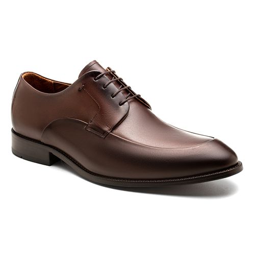 Sapato social masculino Derby preto da Salerno Prime, confeccionado em couro legítimo, com design clássico e sofisticado, ideal para ambientes formais e de trabalho.