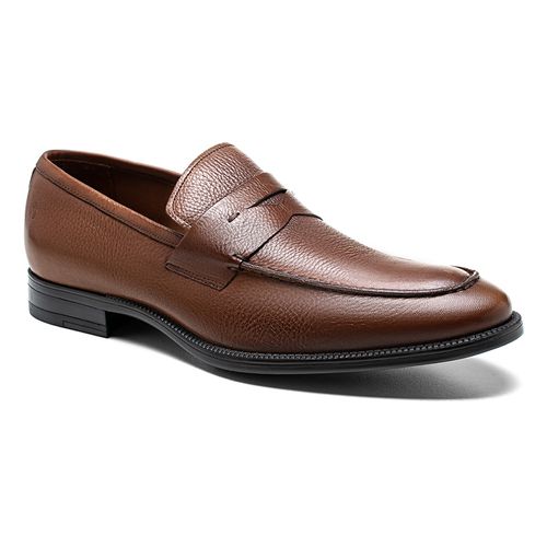 Sapato loafer masculino na cor conhaque da Salerno Prime, confeccionado em couro legítimo, com design elegante e versátil, ideal para ocasiões formais e informais.