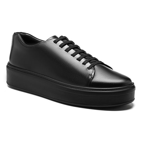 Tenis masculino casual preto com o solado preto da Salerno Prime