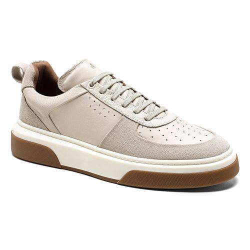 Tênis casual masculino Sneakers Osso Salerno Prime com detalhes em natural no solado