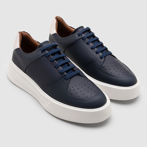 Tenis casual masculino na cor marinho da linha Sneakers, da Salerno Prime