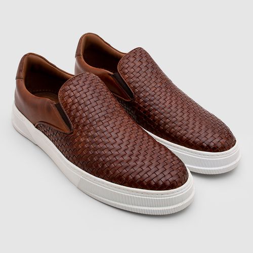 Tenis casual masculino na cor whisky da linha Sneakers, da Salerno Prime