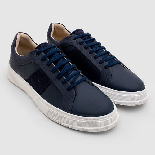 Tenis casual masculino na cor marinho da linha Sneakers, da Salerno Prime