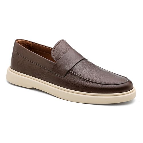 Sapato Loafer masculino 61451 Café em couro legítimo Salerno Prime, ideal para quem busca elegância e conforto no dia a dia.