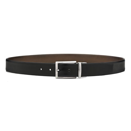 Cinto Couro Masculino 9932 Dupla Face Preto e Moss - Salerno Prime