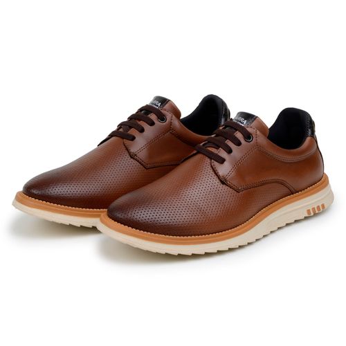 Sapatenis Tênis Masculino Oxford Social Confortável Macio Leve 2600 Havana