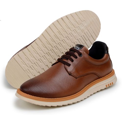 Sapatenis Tênis Masculino Oxford Social Confortável Macio Leve 2600 Havana