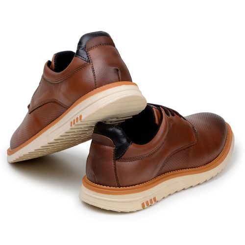 Sapatenis Tênis Masculino Oxford Social Confortável Macio Leve 2600 Havana