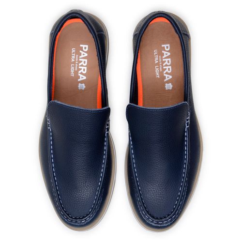 Mocassim Masculino Sapato 100% Couro Legítimo Forrado Em Couro Marinho