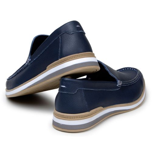 Mocassim Masculino Sapato 100% Couro Legítimo Forrado Em Couro Marinho