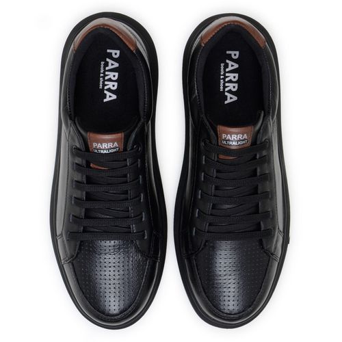 Sapatenis Masculino Leve Confortável Em Couro 100% Legitimo Parra Boots - Preto