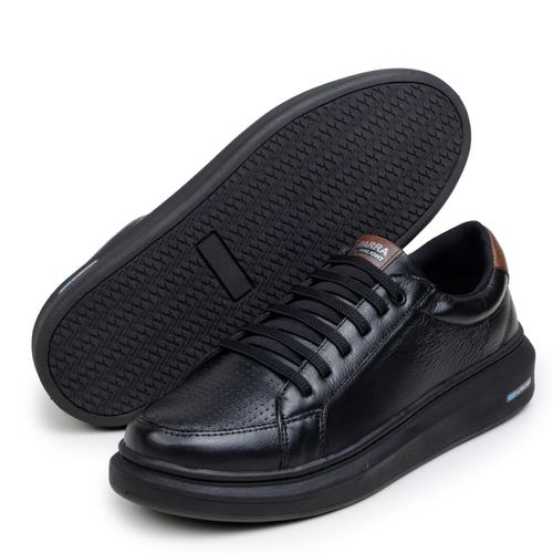 Sapatenis Masculino Leve Confortável Em Couro 100% Legitimo Parra Boots - Preto