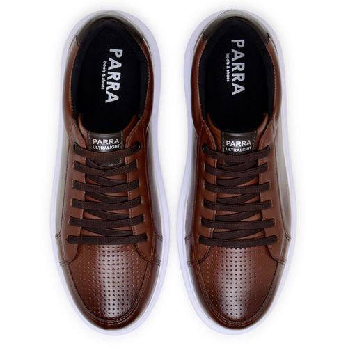 Sapatenis Masculino Leve Confortável Em Couro 100% Legitimo Parra Boots - Havana