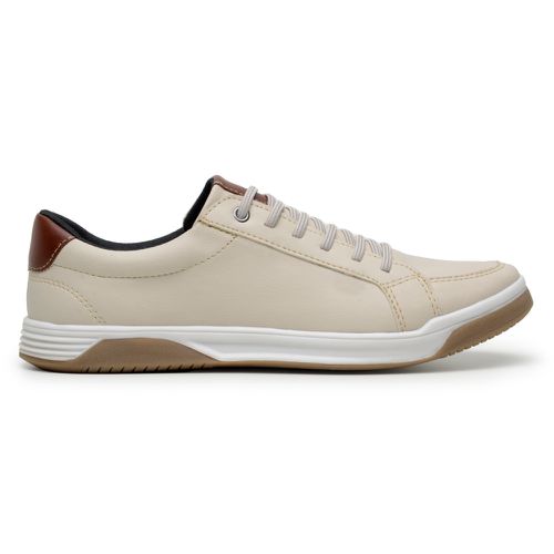 Sapatenis Bicolor Masculino Sapato Casual Social Confortável 100% Couro Eco. - Palha