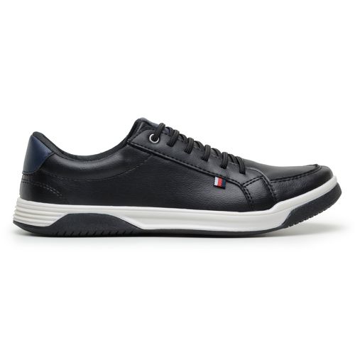 Sapatenis Bicolor Masculino Sapato Casual Social Confortável 100% Couro Eco. - Preto