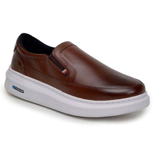 Sapatenis Mocassim Masculino Leve Confortável Em Couro 100% Legitimo Parra Boots - Havana