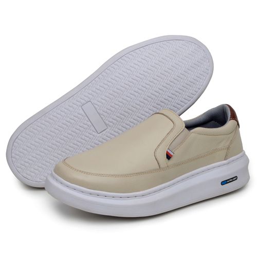 Sapatenis Mocassim Masculino Leve Confortável Em Couro 100% Legitimo Parra Boots - Palha