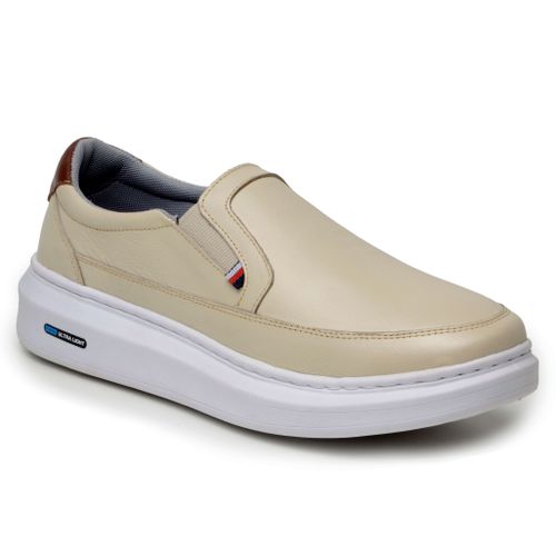 Sapatenis Mocassim Masculino Leve Confortável Em Couro 100% Legitimo Parra Boots - Palha