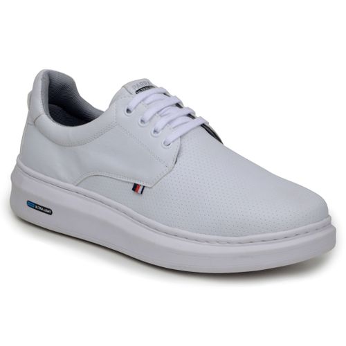 Sapatenis Moderno Masculino Leve Confortável Em Couro 100% Eco Parra Boots - Branco