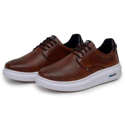 Sapatenis Moderno Masculino Leve Confortável Em Couro 100% Eco Parra Boots - Havana