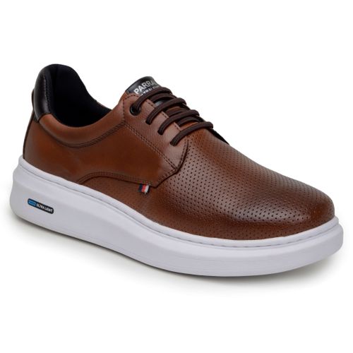 Sapatenis Moderno Masculino Leve Confortável Em Couro 100% Eco Parra Boots - Havana