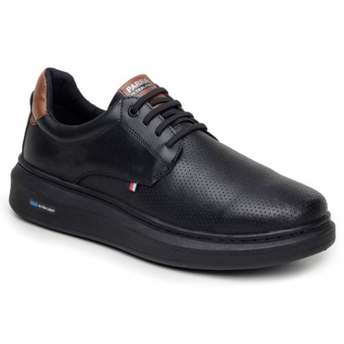 Sapatenis Moderno Masculino Leve Confortável Em Couro 100% Eco Parra Boots - Preto